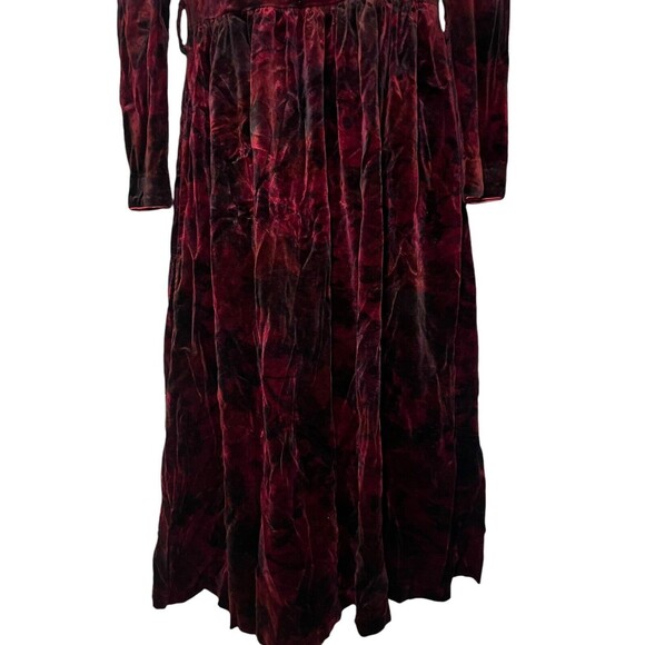 Vintage 1960s Origin Formal Cocktail Velour Maxi Dress Size 12 - Picture 4 of 7